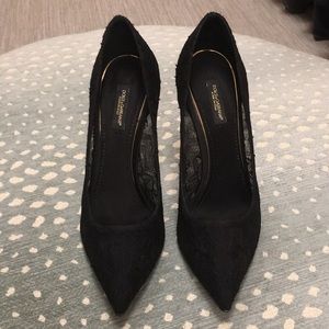 Dolce & Gabbana Black lace shoe